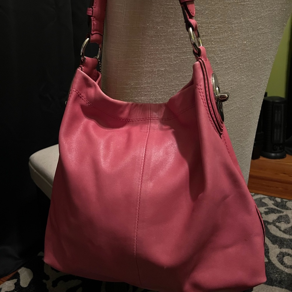 Pink leather Coach bag